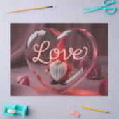 Papier Mousseline Romantic Gnome in Heart Display with Neon "Love" (Artisanat)