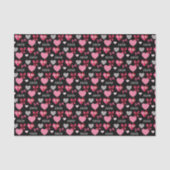 Papier Mousseline Romantic Hearts, Ribbons and XOXO Patterned (Recto)