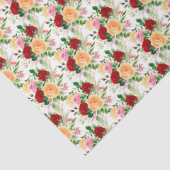 Papier Mousseline Romantic Red and Orange Roses  (Détail)