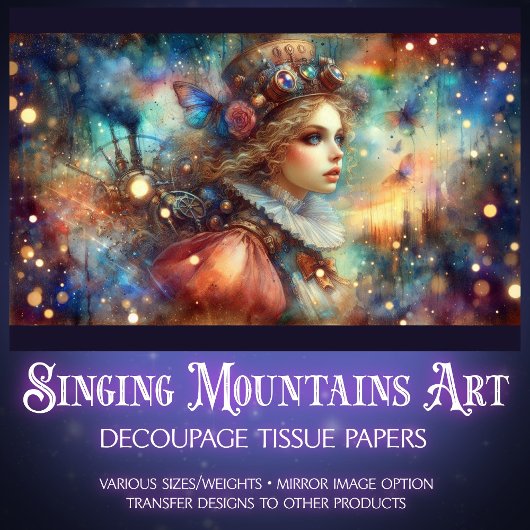 Papier Mousseline Romantic Watercolor Alice In Wonderland