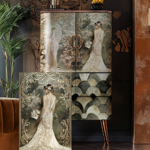 Papier Mousseline Romantique 1920's Elegant Flapper & Floral