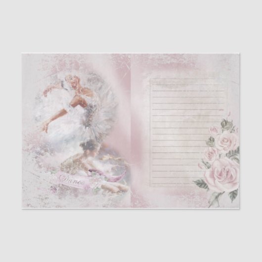Papier Mousseline Romantique Ballerina Design Series 5 (Recto)