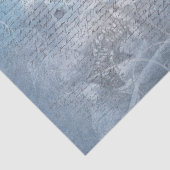 Papier Mousseline Romantique Blue Floral Poppies écriture manuscrite (Détail)