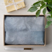 Papier Mousseline Romantique Blue Floral Poppies écriture manuscrite (Cadeau)