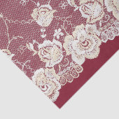 Papier Mousseline Romantique Crème rouge Blanche dentelle Mariage fl (Détail)