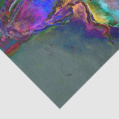 Papier Mousseline Romantique élégant violet turquoise peinture de fl (Détail)