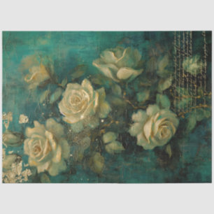 Papier Mousseline Romantique Emerald et Gold Design Series 2