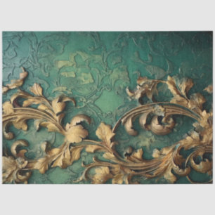 Papier Mousseline Romantique Emerald et Gold Design Series 6