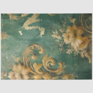 Papier Mousseline Romantique Emerald et Gold Design Series 8