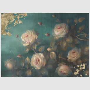 Papier Mousseline Romantique Emerald et Gold Design Series 9