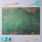 Papier Mousseline Romantique émeraude et conception d'or série 17 (Artisanat)