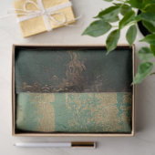 Papier Mousseline Romantique Emeraude et Gold Design Series 19 (Cadeau)