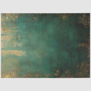 Papier Mousseline Romantique Emeraude et Gold Design Series 19