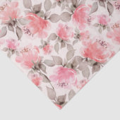 Papier Mousseline Romantique - papier rose vintage aquarelle (Détail)