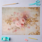 Papier Mousseline Romantique Rose et Or Design Series 15 (Artisanat)
