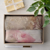 Papier Mousseline Romantique Rose et Or Design Series 19 (Cadeau)