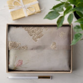 Papier Mousseline Romantique rose et or Design Series 8 (Cadeau)