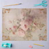 Papier Mousseline Romantique rose et or Design Series 8 (Artisanat)