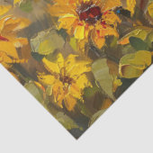 Papier Mousseline Rooster Coloré Tournesols Peinture à l'huile Décou (Détail)