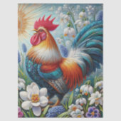 Papier Mousseline Rooster Fleurs de poulet Découpage Sun (Recto)