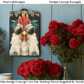 Papier Mousseline Rooster géal couleur Whimsical CK9 Découpage
