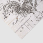 Papier Mousseline Rooster Hen Script français Ephemera Bird Découpag (Détail)