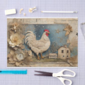 Papier Mousseline Rooster Old macdonald Farm Collage (Artisanat)