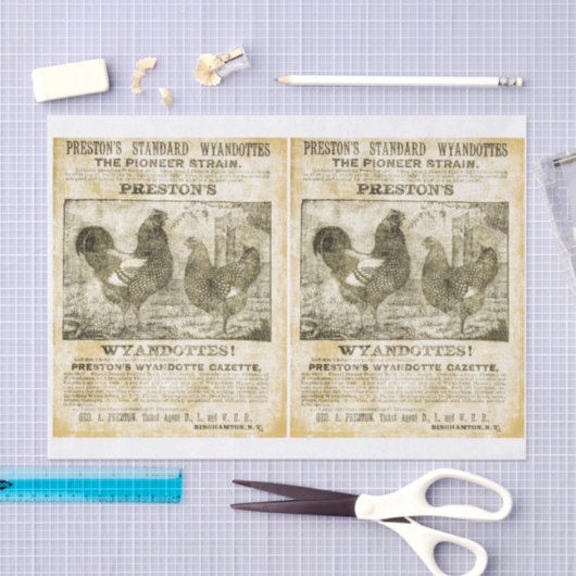 Papier Mousseline Rooster Recherché (double image) (Artisanat)