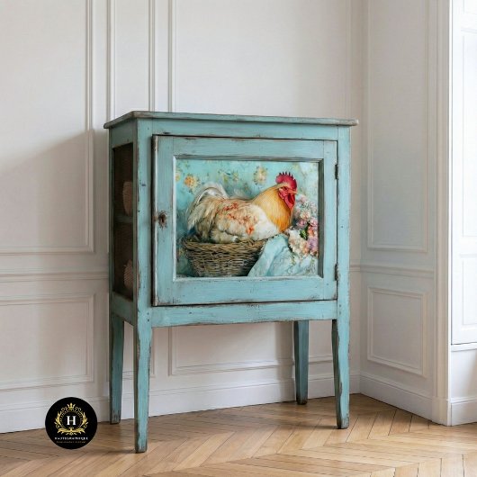 Papier Mousseline Rooster Rustique rose Hydrangée Découpage