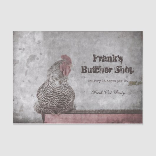 Papier Mousseline Rooster Vintage ferme Antique Texture Pays (Recto)