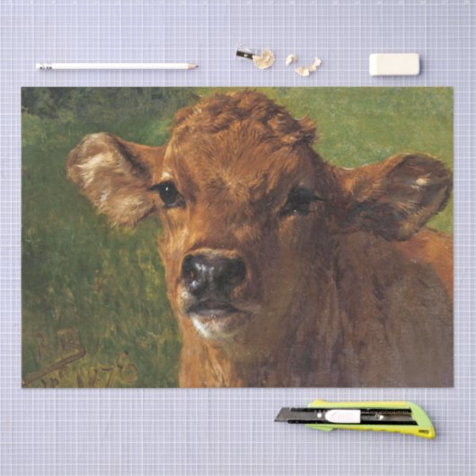 Papier Mousseline Rosa Bonheur | Tête d'un veau (Artisanat)