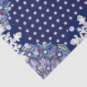 Papier Mousseline Rosace bleue et flocon de neige (Détail)