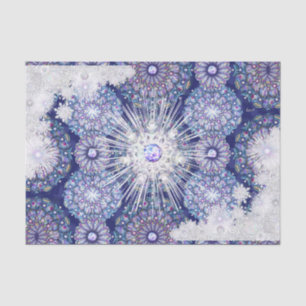 Papier Mousseline Rosace bleue et flocon de neige