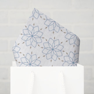 Papier Mousseline Rosaire Fleur Bleue en Fleur