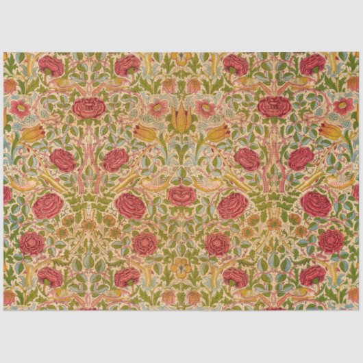 Papier Mousseline Rose, 1883 par William Morris (Recto)