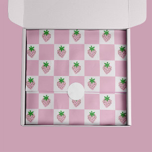 Papier Mousseline Rose à motifs damier rose d'été