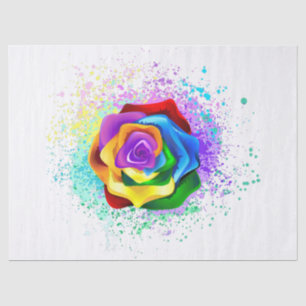 Papier Mousseline Rose arc-en-ciel coloré