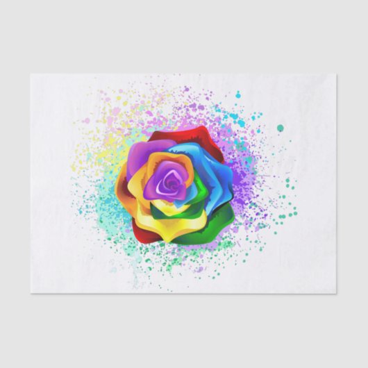 Papier Mousseline Rose arc-en-ciel coloré (Recto)