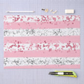 Papier Mousseline Rose Blanc Gris Paillettes Anniversaire Bébé Maria (Artisanat)