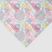 Papier Mousseline Rose Blanc Memphis Style Quatre-vingts Style Retro (Détail)