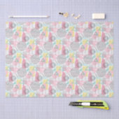 Papier Mousseline Rose Blanc Memphis Style Quatre-vingts Style Retro (Artisanat)