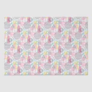 Papier Mousseline Rose Blanc Memphis Style Quatre-vingts Style Retro