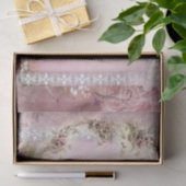 Papier Mousseline Rose blanc victorien de lavande de vue de dentelle (Cadeau)