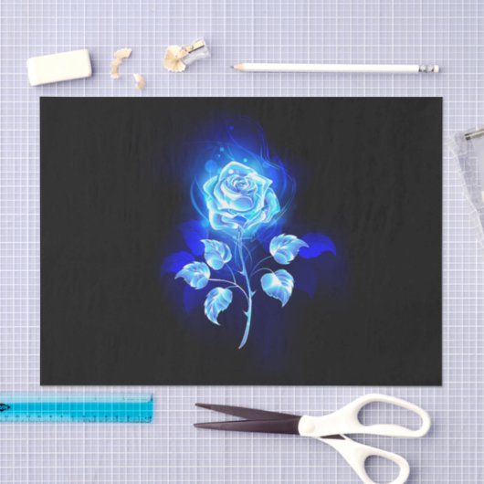 Papier Mousseline Rose bleu brûlant (Artisanat)