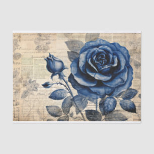 Papier Mousseline Rose bleu vintage