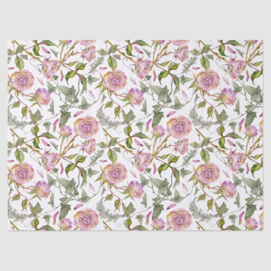 Papier Mousseline Rose Boho Rose Découpage Rose (Recto)