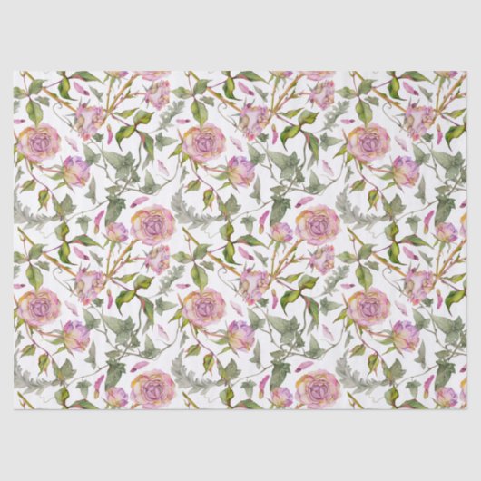 Papier Mousseline Rose Boho Rose Découpe (Recto)