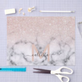 Papier Mousseline Rose brillant Parties scintillant or  Marbre Ombre (Artisanat)