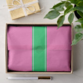 Papier Mousseline Rose chaud solide #2 Emerald Green Rbn Nom Monogra (Cadeau)