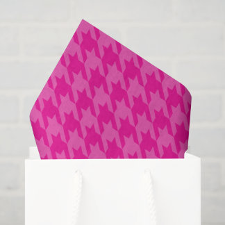 Papier Mousseline Rose Chaude Monotone Houndstooth